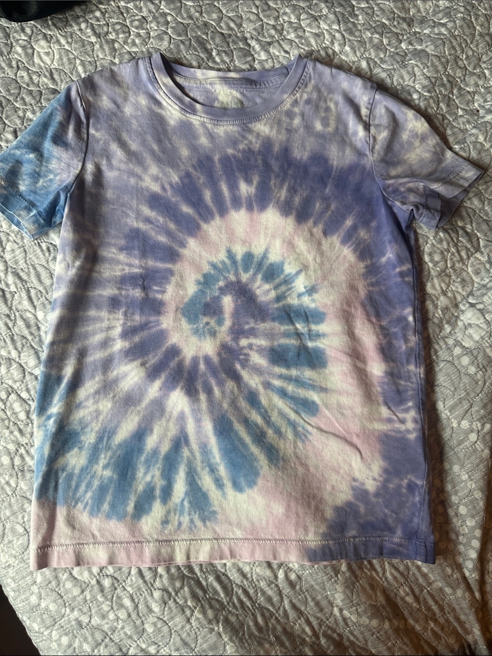 Lands' End Kids size 6-7 Tie-Dye Short Sleeve Tee in Lavender and Blue